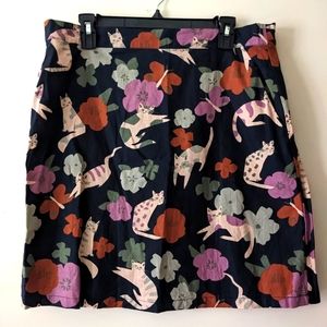 Princess Highway navy floral cat skirt